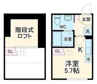 ハーミットクラブハウス金沢八景B棟【1階】の間取り
