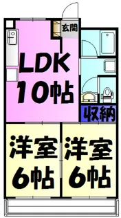 城山コーポ【4階】の間取り