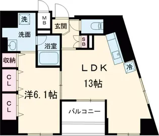 Ewalu【4F号室】の間取り