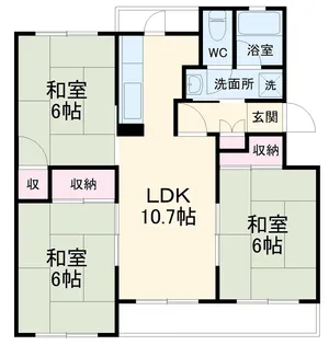 リバーストーン【2-101号室】の間取り