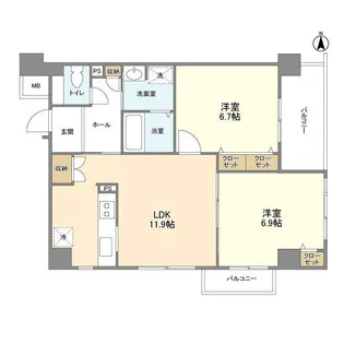 コーポレート連雀1号棟【7階】の間取り