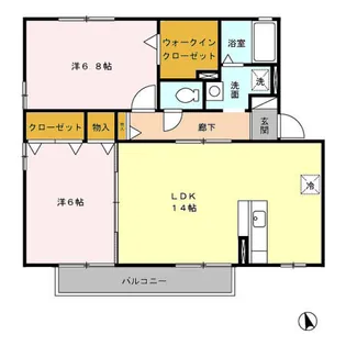 シャルマン松橋 A【2階】の間取り