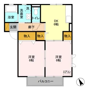 フラワーガーデン川木谷 B【1階】の間取り