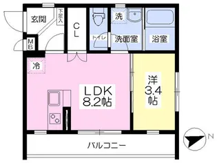 パインズハイム【1階】の間取り