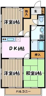 ピアウエストハウス【203号室】の間取り