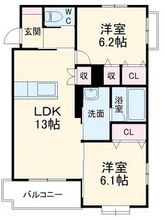 メゾン・ド・ゼフ【201号室】の間取り