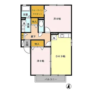 ベル・ヴィレッジ B【2階】の間取り