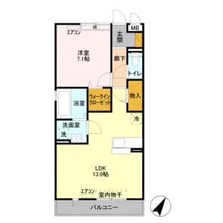 エスポワール神明【00205号室】の間取り