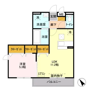 シャトレーウエスト明神【00106号室】の間取り