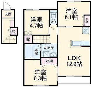 グレイスガーデンA【202号室】の間取り