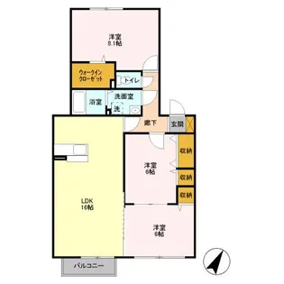 パルム安又【2階】の間取り