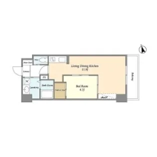 LIBR GRANT羽田【4階】の間取り