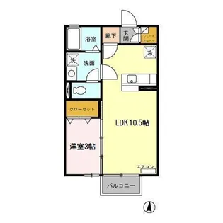 COMODO楠Ⅲ【2階】の間取り