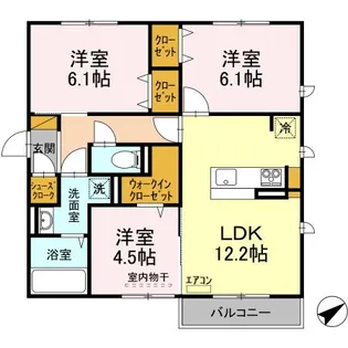 グランデールおおたかの森【2階】の間取り