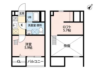 クレール ラ ハウト【1階】の間取り