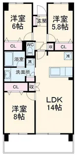 シティライフ花田【1階】の間取り