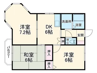 ウィングベル七宝【1B号室】の間取り