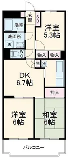 扶桑ハイツ春日部【308号室】の間取り