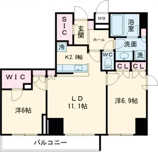 セリオ落合東中野【10階】の間取り