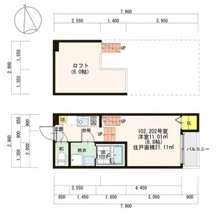 グランエスポワール鳴海【1階】の間取り