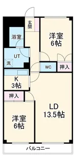 アイレックスミヤケ【2D号室】の間取り