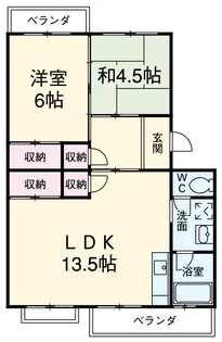 江場ハイツ【1階】の間取り