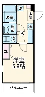 ハーミットクラブハウス 八景ベイウエスト【2階】の間取り