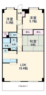 サニーウェル仲村【7階】の間取り