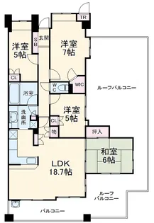 マレヴィラージュ梶ヶ谷【6階】の間取り
