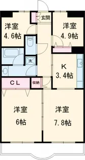 ルミエール西綾瀬【5階】の間取り
