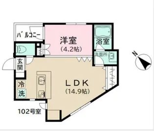 グランニール梅ヶ丘【1階】の間取り
