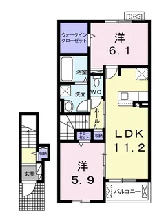 グリーンハイツ本豊田A【2階】の間取り