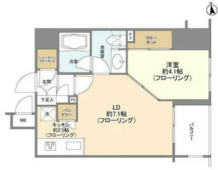 シュロス中野【6階】の間取り