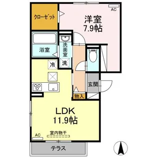 オッツ三蔵子 A【1階】の間取り