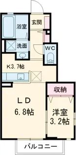 ファミーユ東峰A【101号室】の間取り