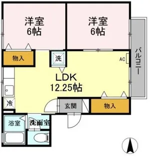 エステート赤石【103号室】の間取り