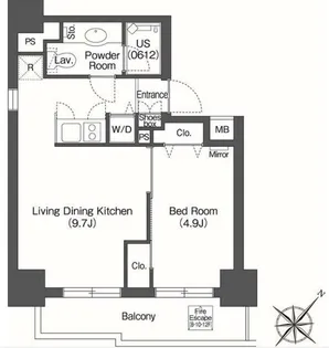 ユーレジデンス高輪台【9階】の間取り