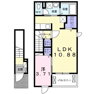 Lachic茜B【2階】の間取り