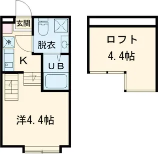 シャンペル三園【1階】の間取り