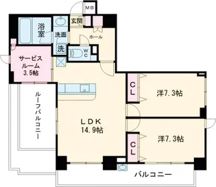 HIGASHIKOMATSUGAWA PARK RESIDE【5階】の間取り