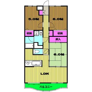 キャッスル北の台【401号室】の間取り