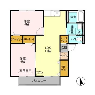 サンセールハイツ A【1階】の間取り