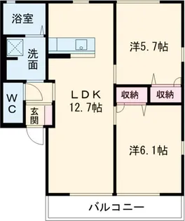 ヴェルデ阿左美Ⅲ【202号室】の間取り