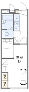 レオパレスエクシード塩浜【104号室】の間取り