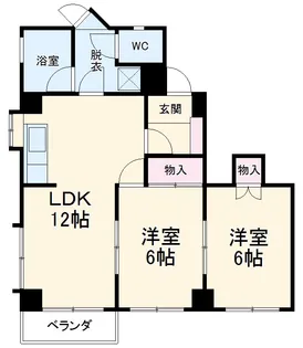 サンカクポスト46【402号室】の間取り