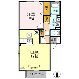 コーポ アイ E【1階】の間取り