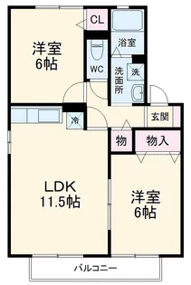 ウィルモア弐番館【1階】の間取り