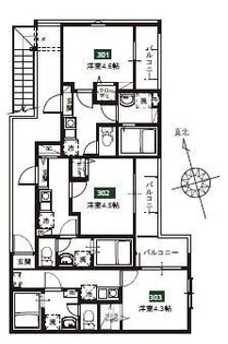CELLHILLs大宮EAST【3階】の間取り