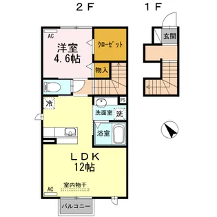 メゾン・メルヴェーユ【205号室】の間取り