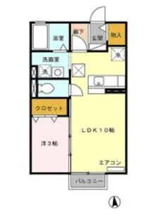 グラシューズ B棟【1階】の間取り